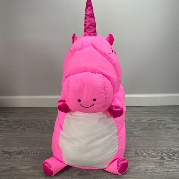 Puffer Pals Pillow Pink Unicorn 18in Soft Squish Plush Stuffed Animal Toy - Picture 5 of 12